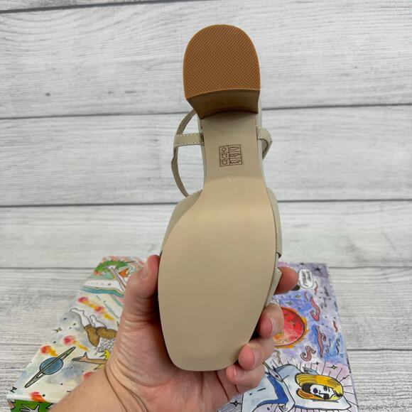 Jeffrey Campbell Womens Cream Seraphin Ankle Strap Platform Sandal Heels Size 10 - Picture 10 of 13